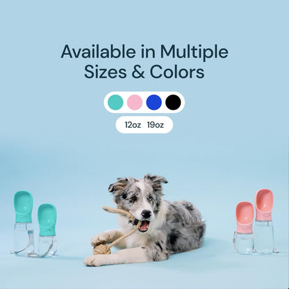 Dog Water Bottle, Lightweigh, Leak Proof Portable Travel Dog Water Dispenser - Perfect Puppy Drinking Bowl on the Go for Outdoor Walking and Hiking - Pet Accessories (19Oz, Blue)